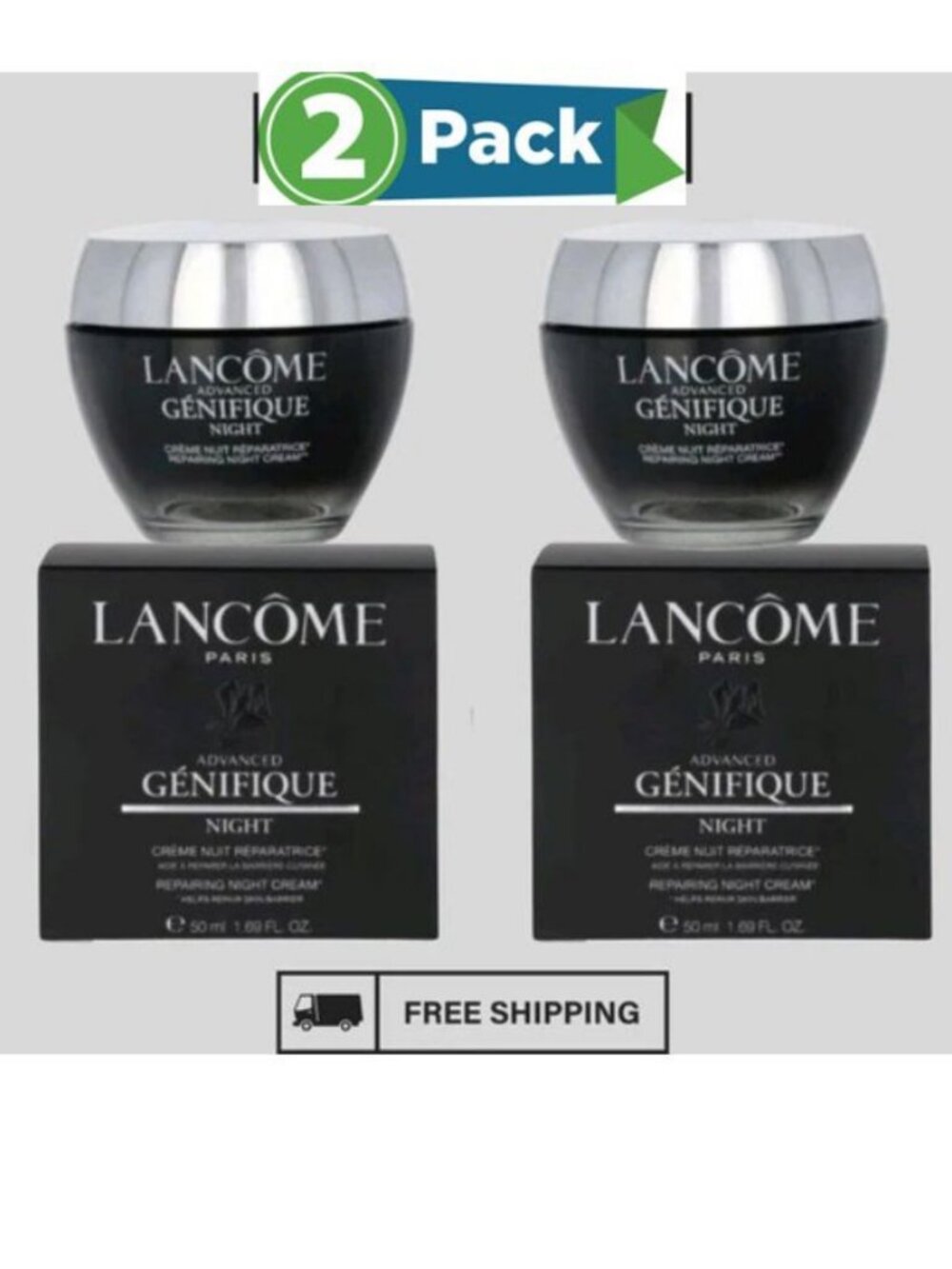 Lancome Advanced Genifique Repairing Night Cream - 1.7 oz / 50mL New Pack 2